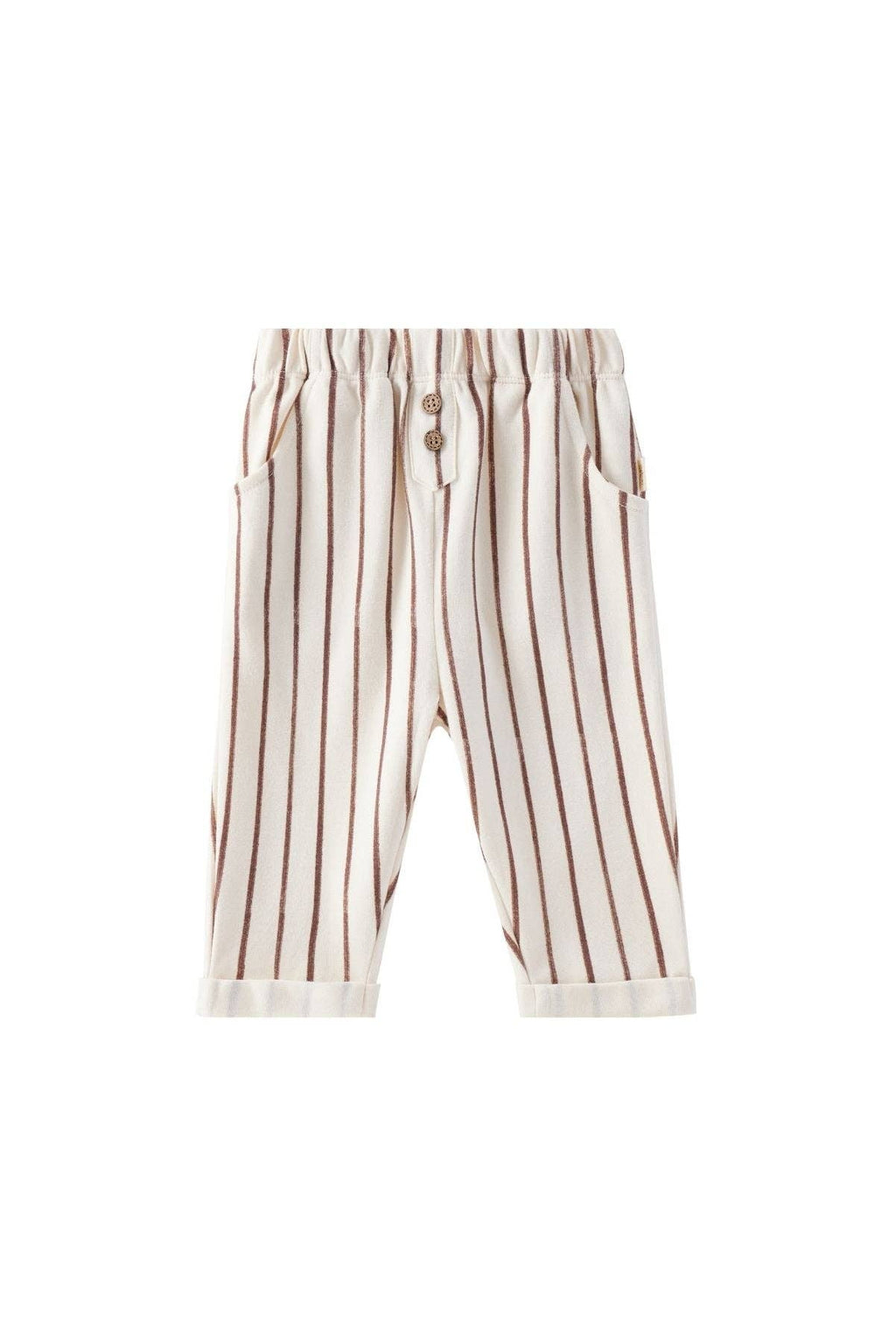 Baby Relaxed Tapered Pant-Brown Stripes