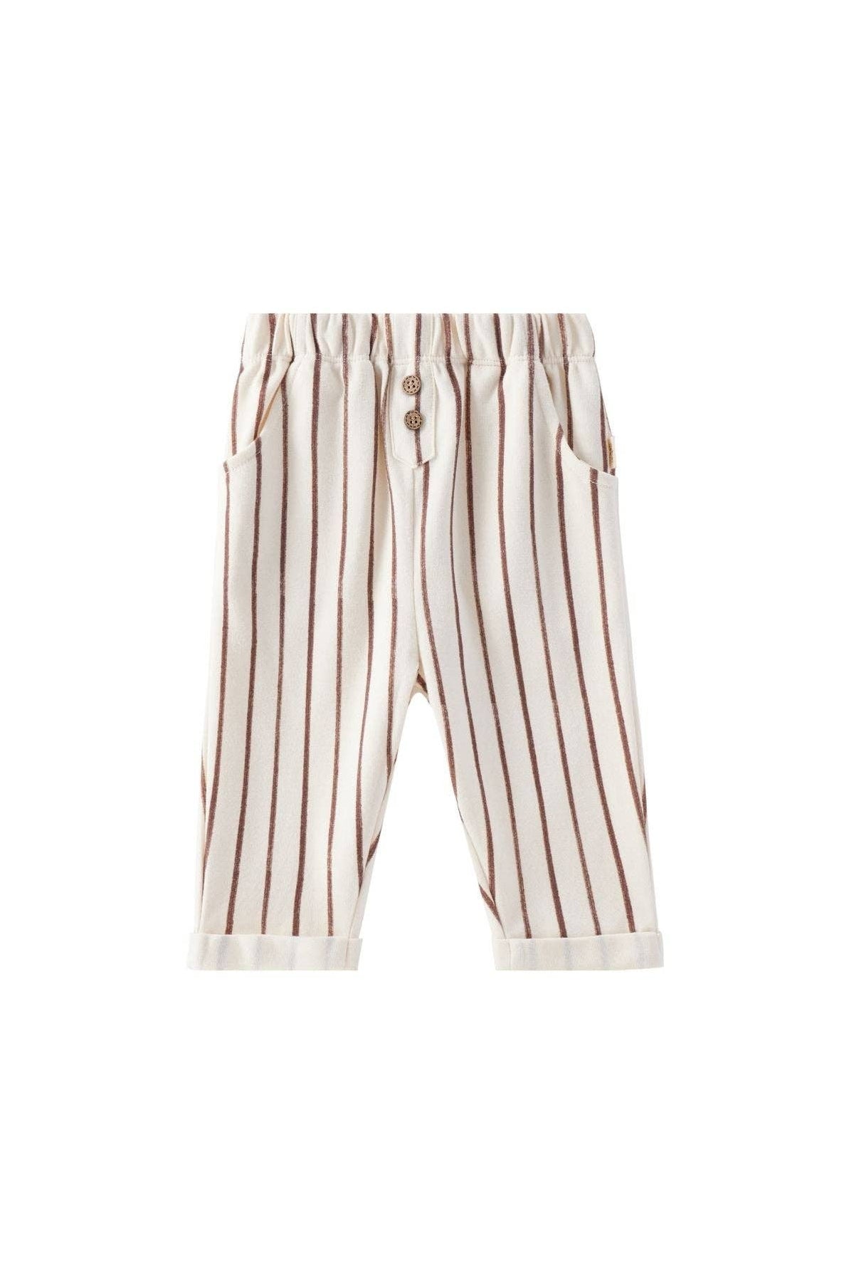 Baby Relaxed Tapered Pant-Brown Stripes