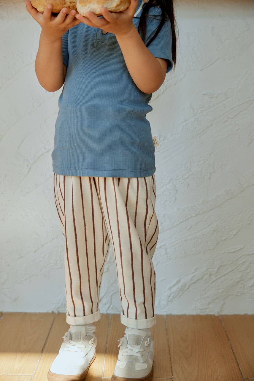 Baby Relaxed Tapered Pant-Brown Stripes