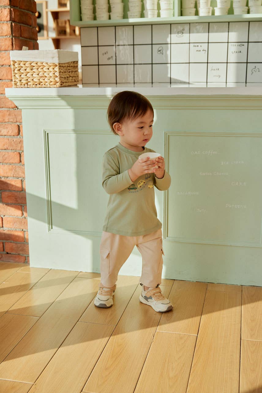 Toddler Organic Cotton Cargo Pant-Beige