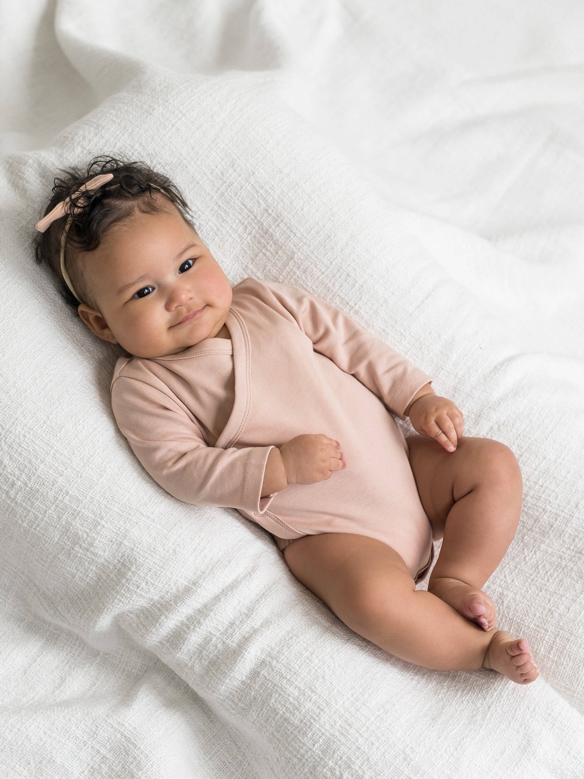 Organic Cotton Kimono Bodysuit – Long Sleeve Baby Wrap
