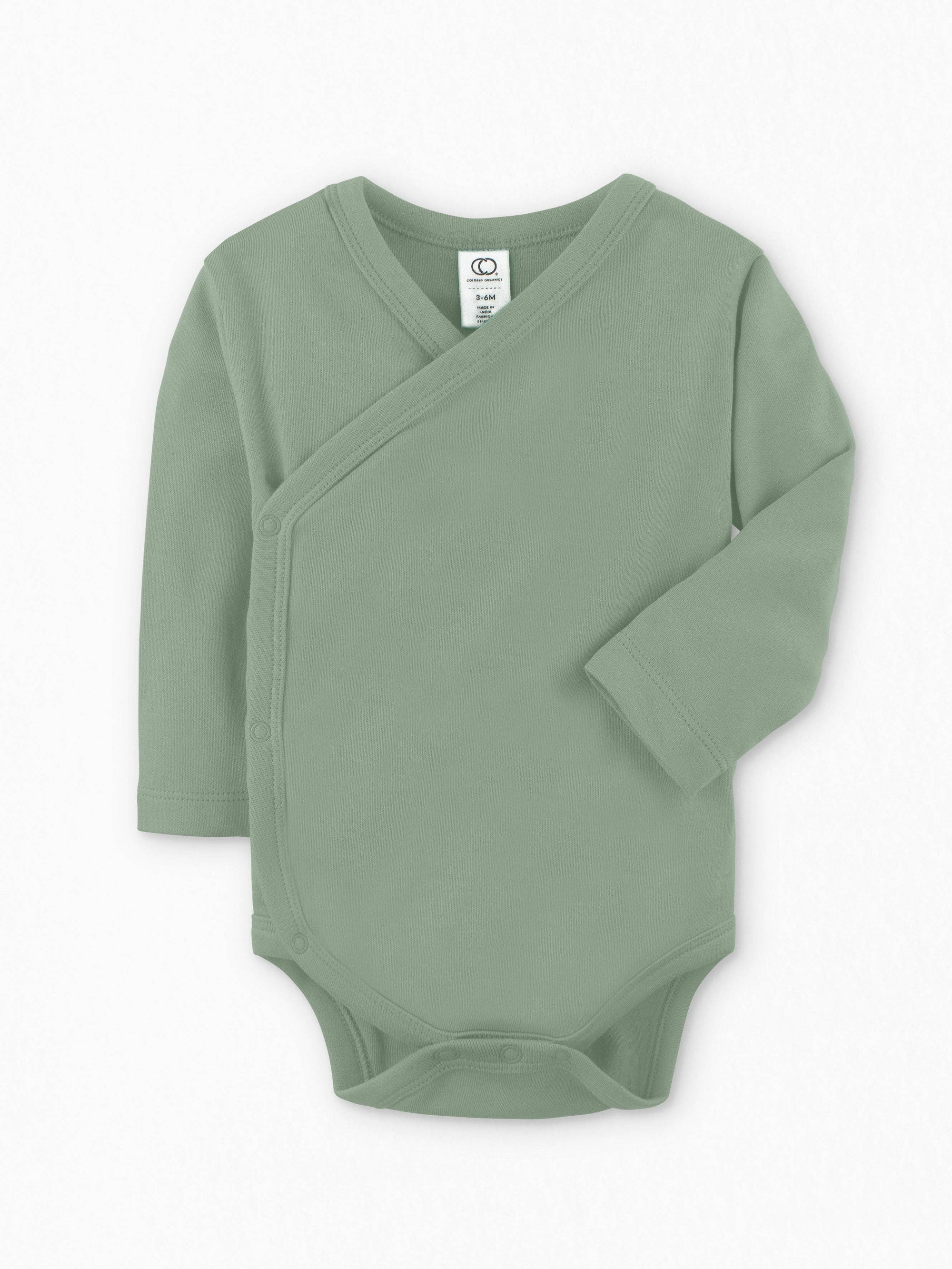 Organic Cotton Kimono Bodysuit – Long Sleeve Baby Wrap