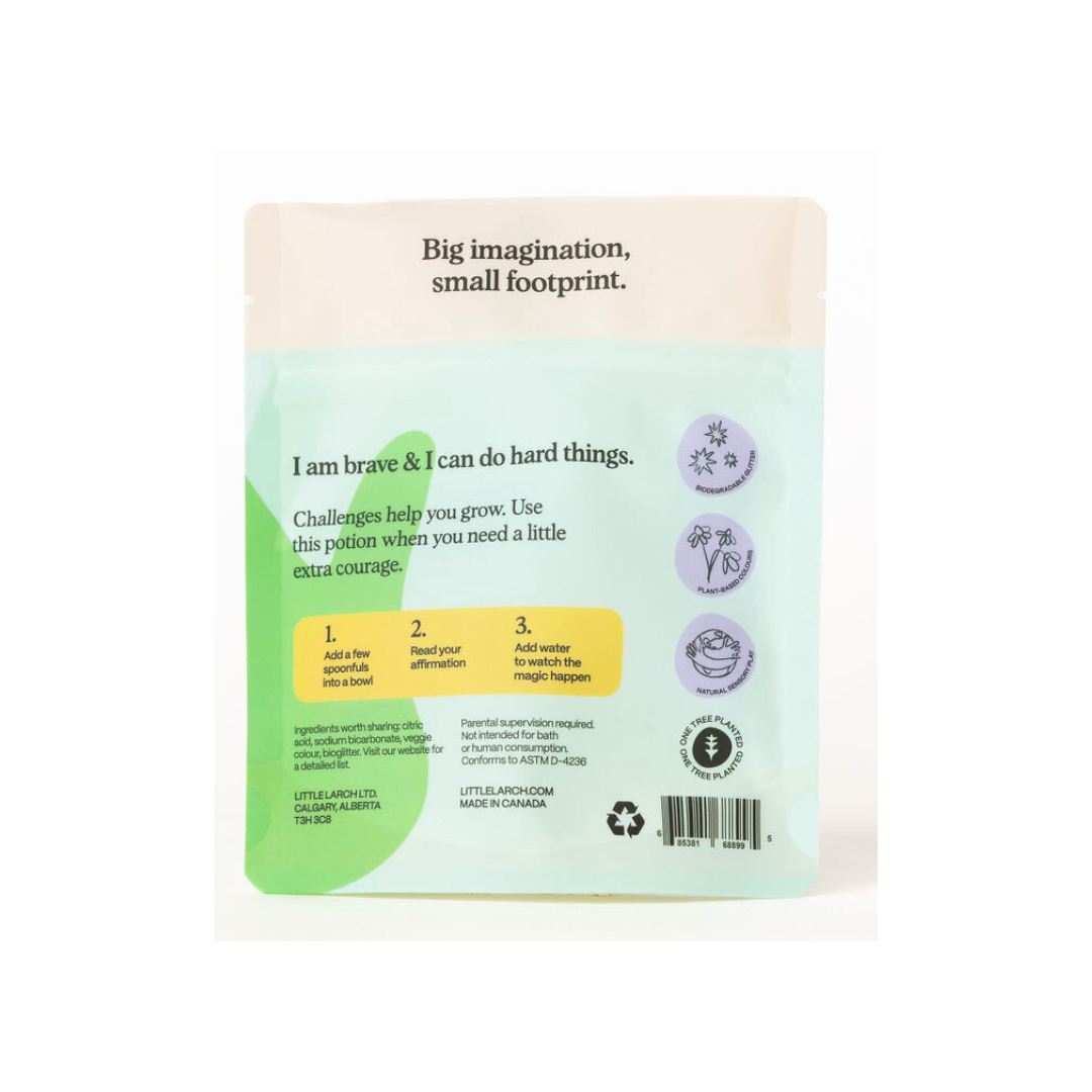 Product packaging with text and icons on a light background