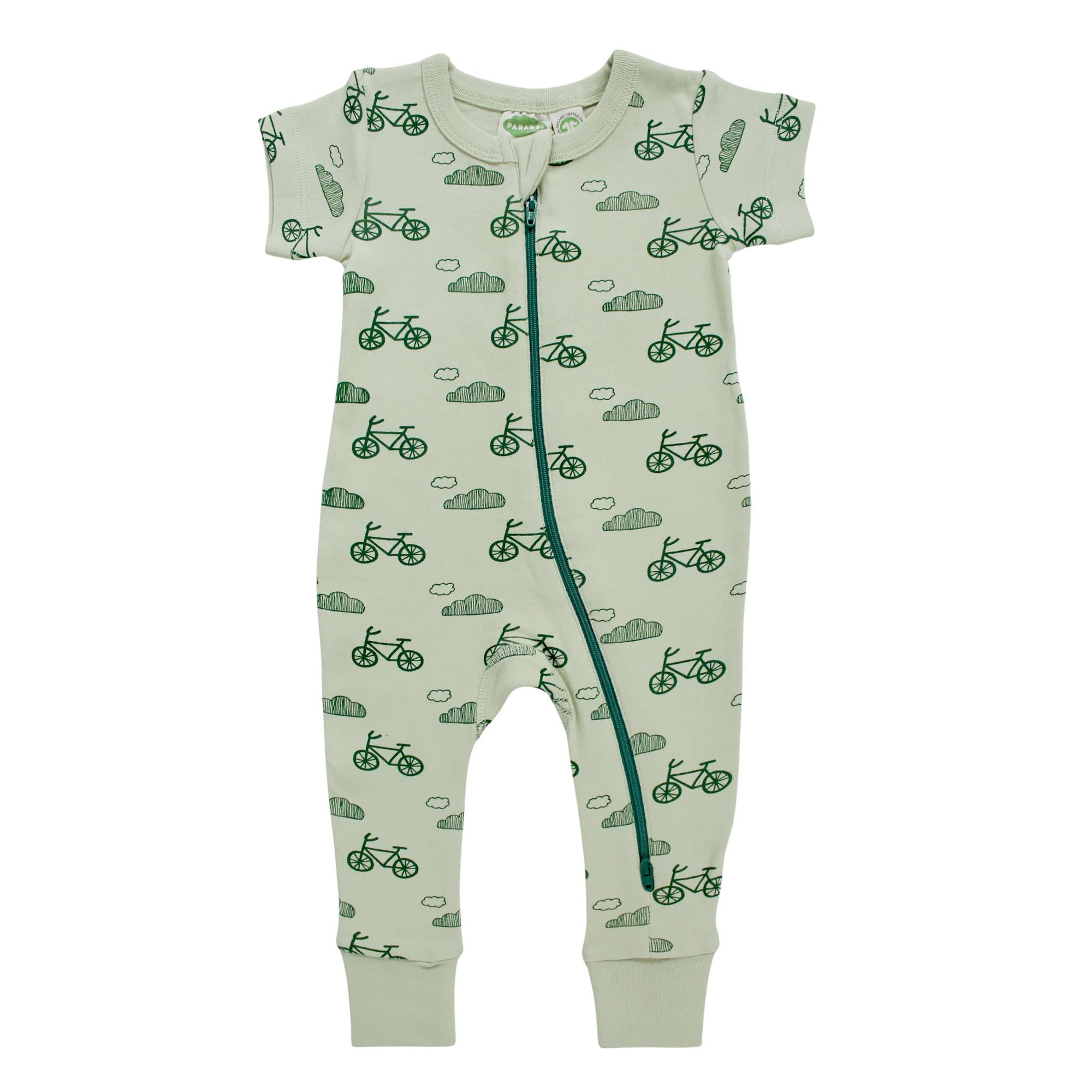 Organic Cotton Baby Zip Romper – Short Sleeve, Signature Prints