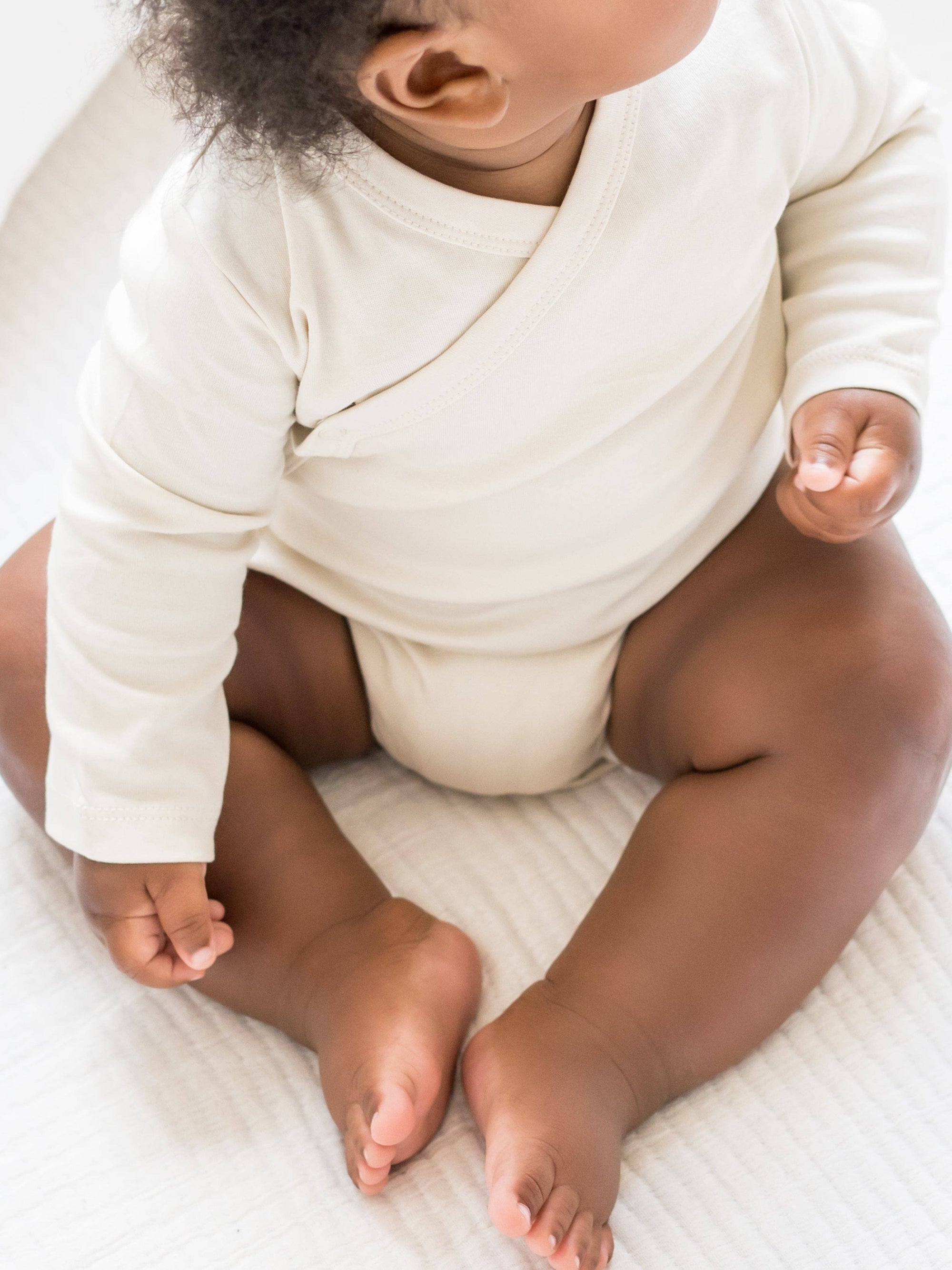 Organic Cotton Kimono Bodysuit – Long Sleeve Baby Wrap