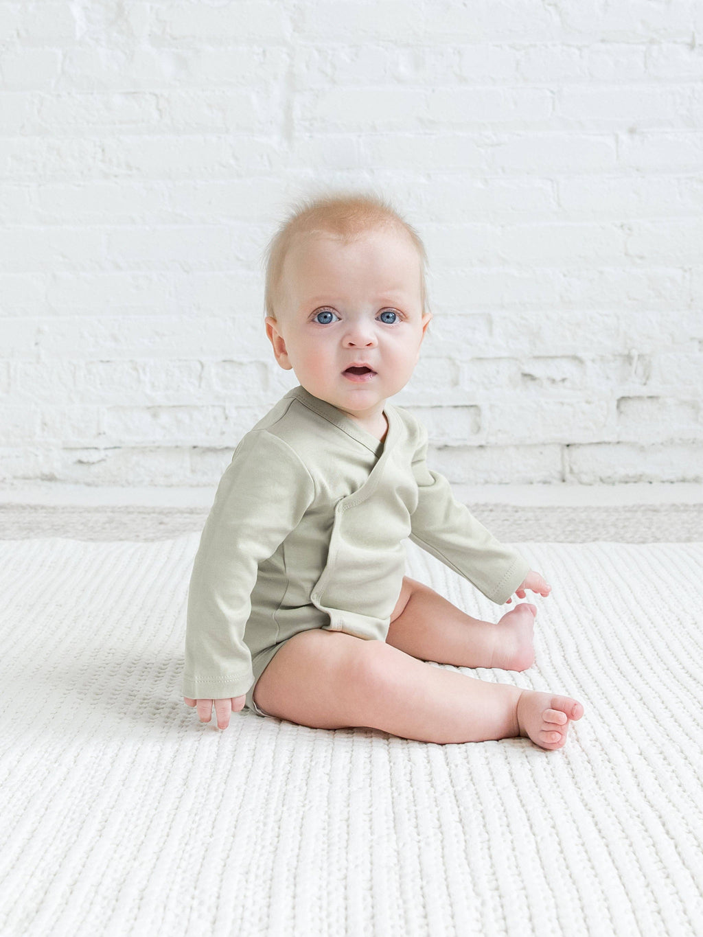 Organic Cotton Kimono Bodysuit – Long Sleeve Baby Wrap
