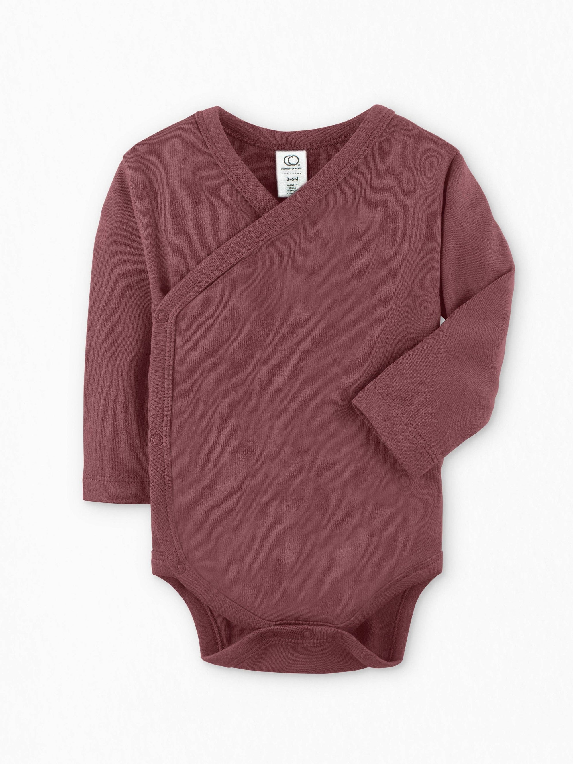 Organic Cotton Kimono Bodysuit – Long Sleeve Baby Wrap