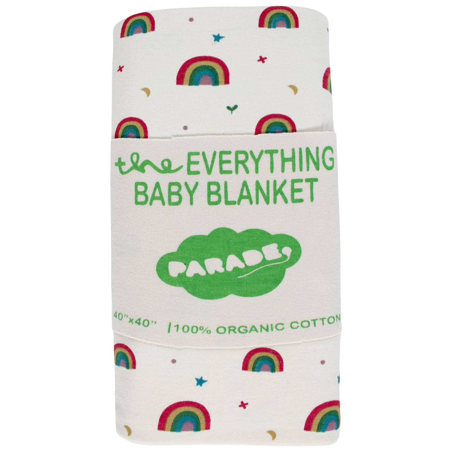 Organic cotton baby blanket with Everything print