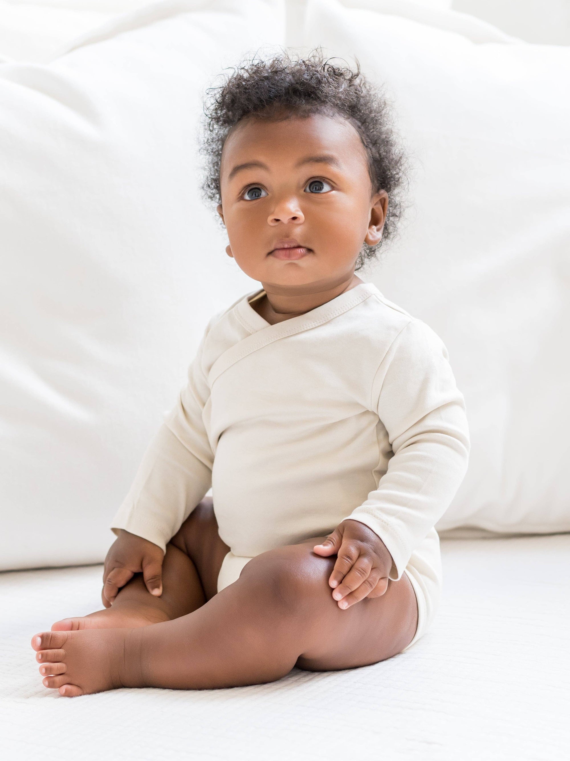 Organic Cotton Kimono Bodysuit – Long Sleeve Baby Wrap