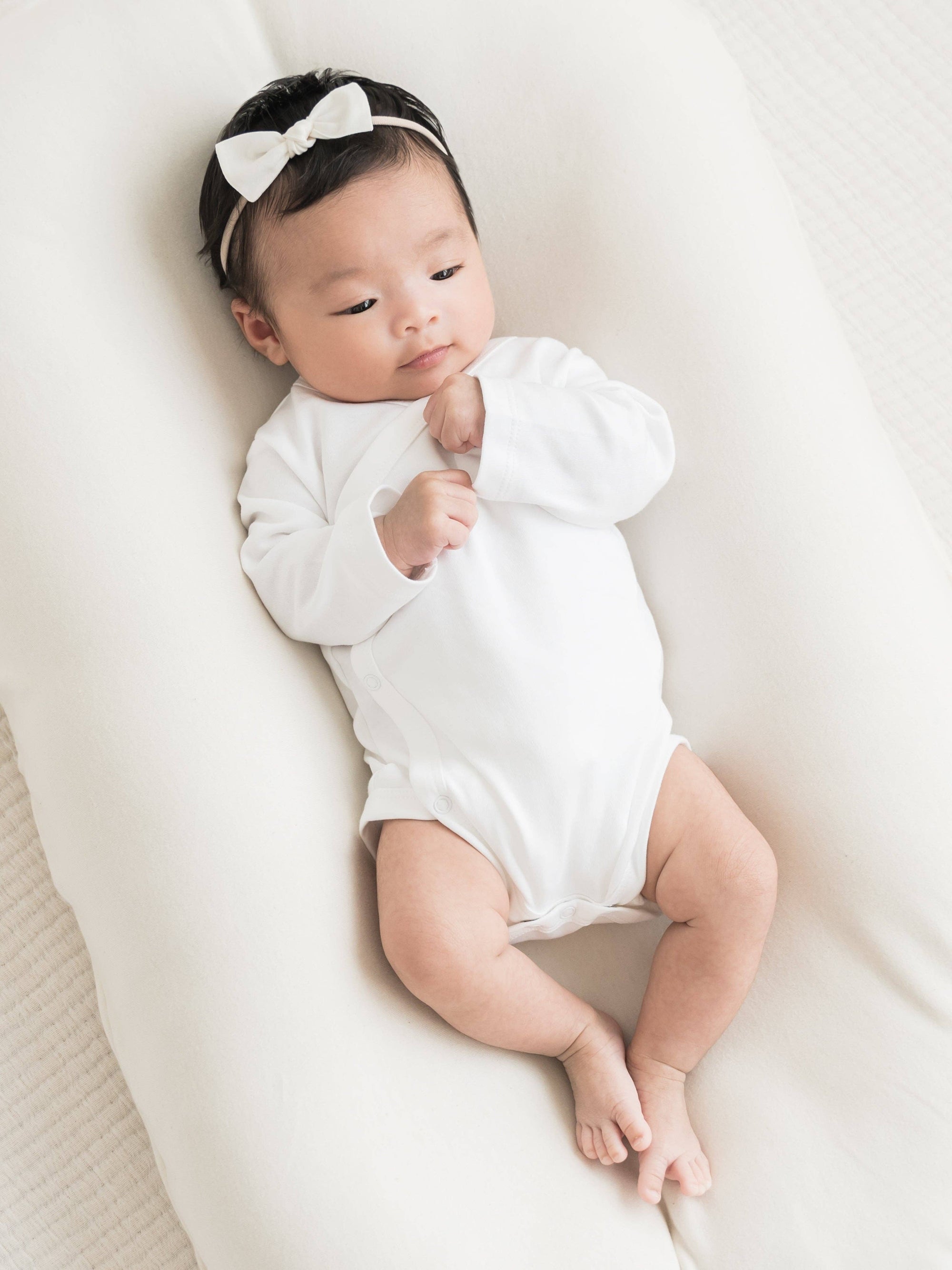 Organic Cotton Kimono Bodysuit – Long Sleeve Baby Wrap