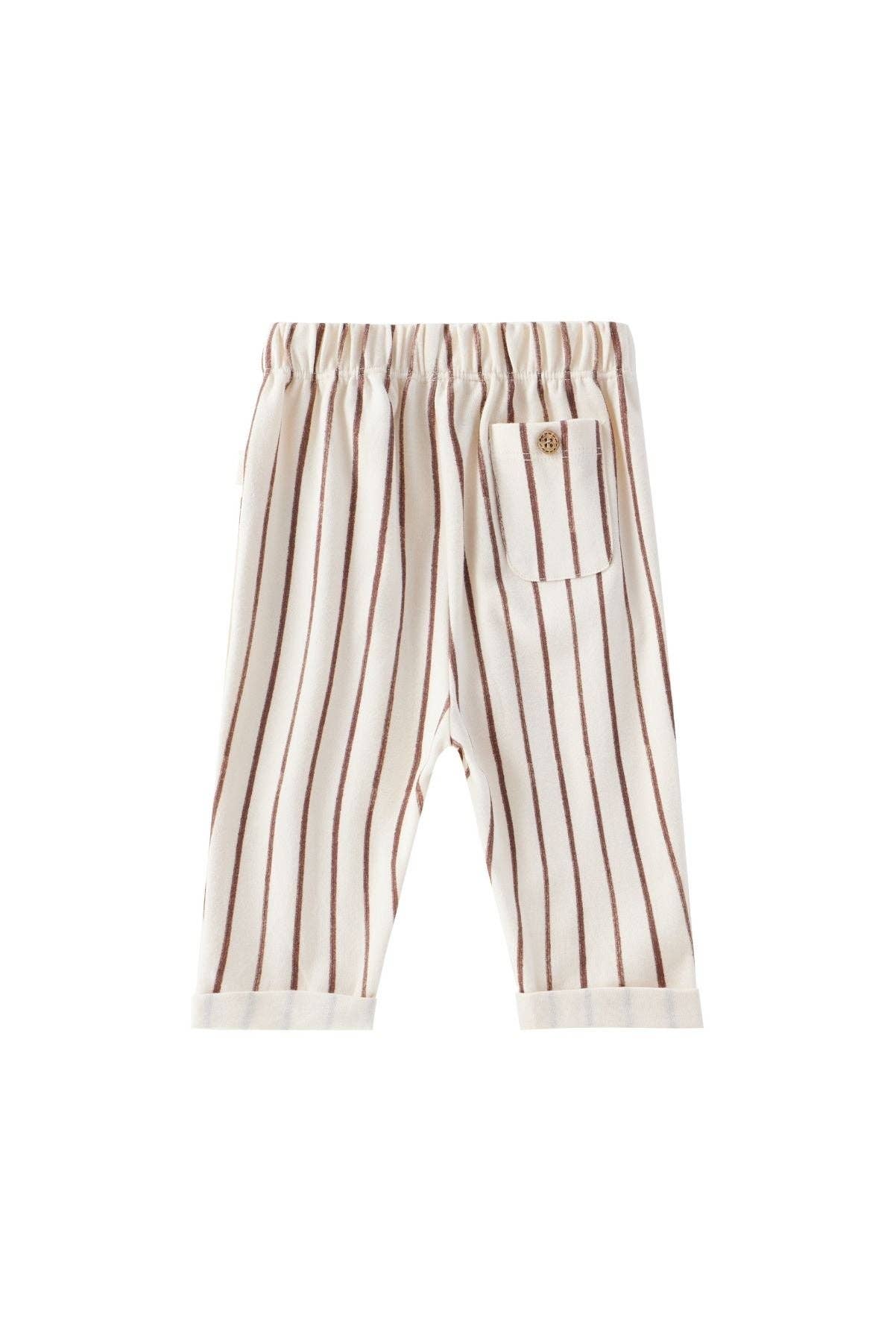 Baby Relaxed Tapered Pant-Brown Stripes