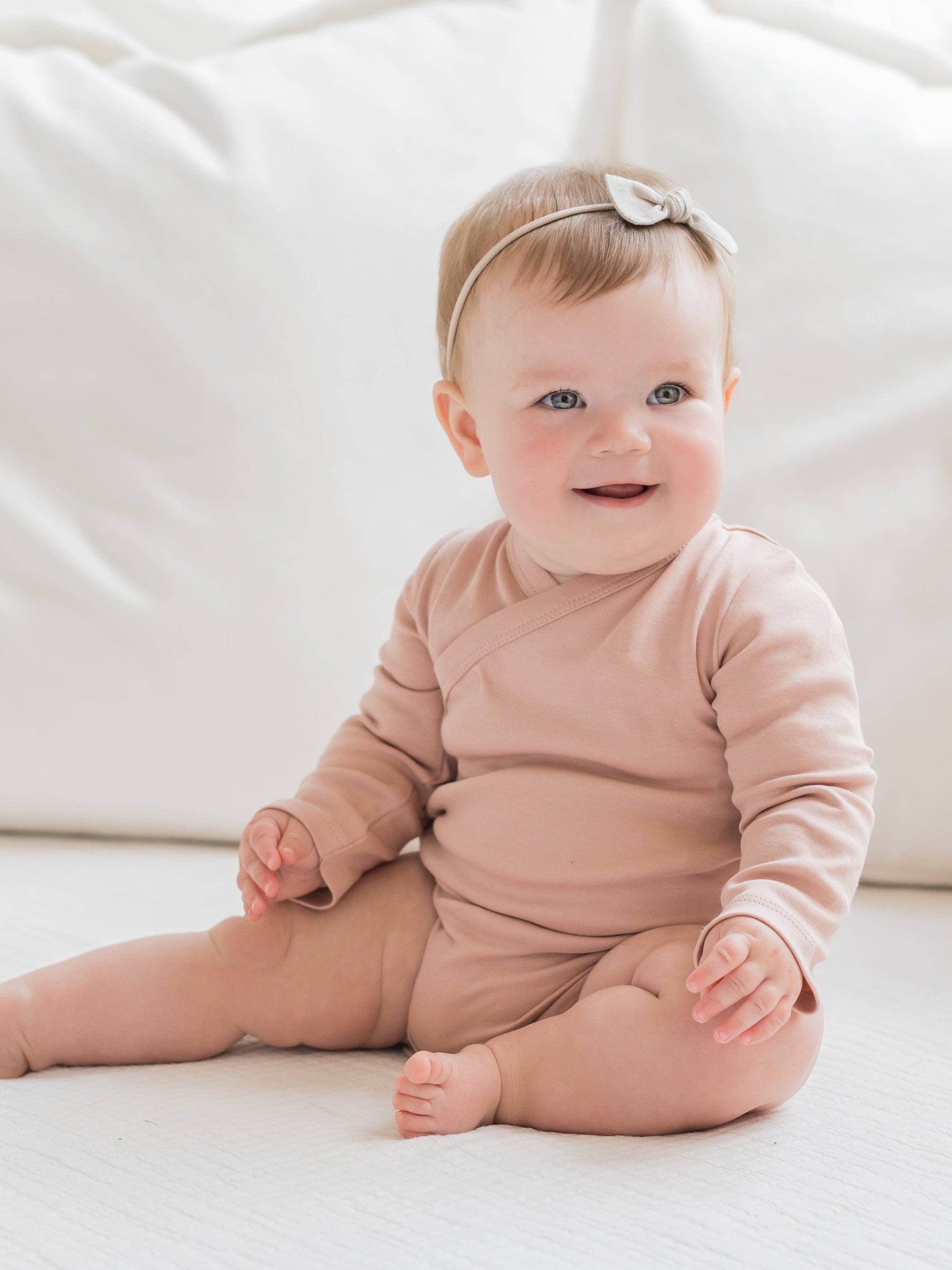 Organic Cotton Kimono Bodysuit – Long Sleeve Baby Wrap