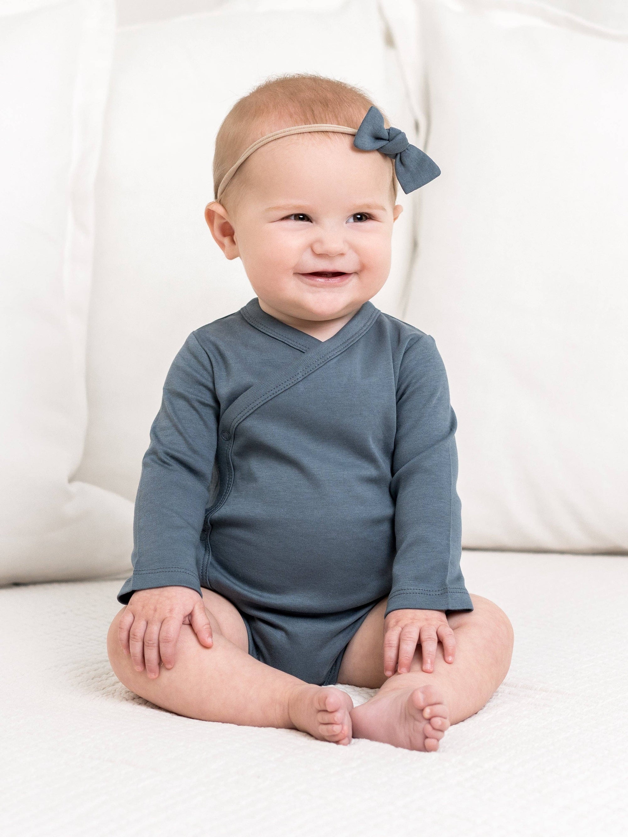 Organic Cotton Kimono Bodysuit – Long Sleeve Baby Wrap